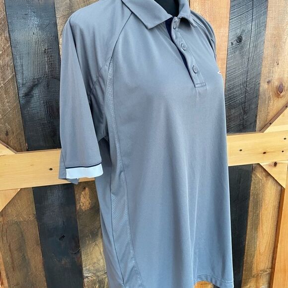 MAJESTIC  Cool Base Patriots gray with white trim polo shirt, size L - Picture 9 of 10